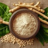 ashwagandha-powder-and-roots-with-leaves-on-burlap-ayurvedic-health-supplement-photo